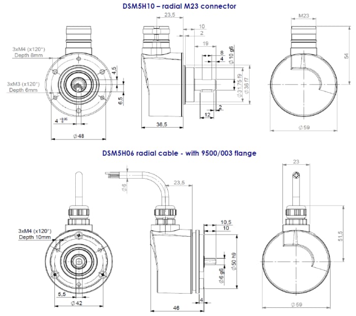 BEI Sensors / Sensata DSM5H Incremental Encoders